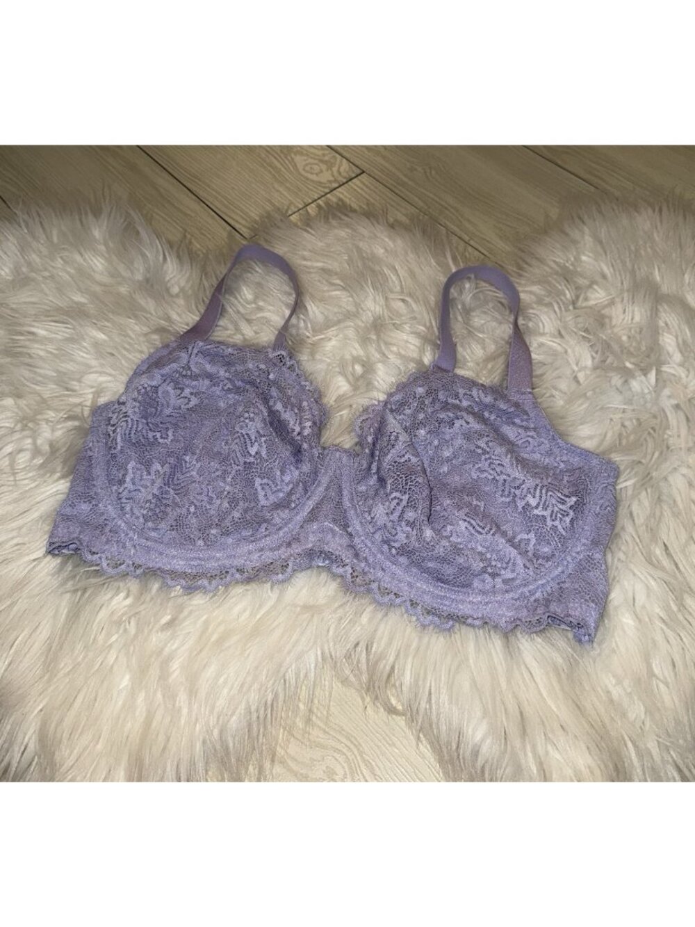 HSIA Lace Minimizer Bra Unlined Unpadded Sheer Underwire Womens 36DDD Purple